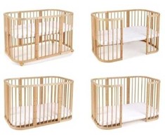 Waldin 7in1 lovytė su čiužinuku Natural wood