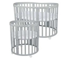 Waldin 7in1 Oval lovytė su čiužinuku Gray