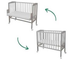 Waldin Bedside 2in1 lopšiukas su čiužiniu Gray