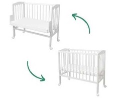 Waldin Bedside 2in1 lopšiukas su čiužiniu Baltas