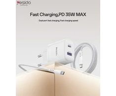 Buit.krov.Yesido YC108 35W 1XUSB 1XUSB-C + CC kab.
