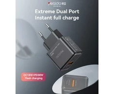 Buit.krov.Yesido YC64 GaN 30W 1X USB 1XUSB-C