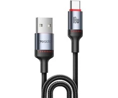Kab.Yesido CA130C USB to USB-C juodas 18W 2 m