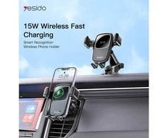 Yesido C187 automobilinis telefono laikiklis su bevieliu krovimu 15W