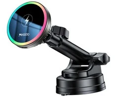 Yesido C315 RGB automob. telefono laikiklis su bevieliu krovimu 15W
