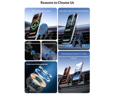 Yesido C319 automobilinis telefono laikiklis su bevieliu krovimu 15W