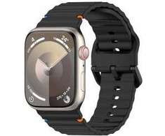 4Wrist Silikoninis dirželis Apple Watch 42/44/45/49 mm - juodas
