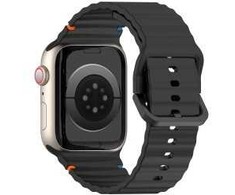 4Wrist Silikoninis dirželis Apple Watch 42/44/45/49 mm - juodas
