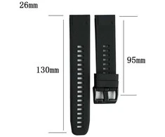 Silikoninis dirželis, skirtas Garmin Fenix 7X / Fenix 6X / Fenix 5X Plus / Fenix 3 - 26 mm - juodas