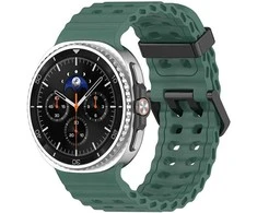 4Wrist Silikoninis sportinis dirželis, skirtas „Samsung Galaxy Watch8“ – tamsiai žalias