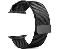 4Wrist Plieninis Milano traukiklis Apple Watch - juodas 42/44/45 mm