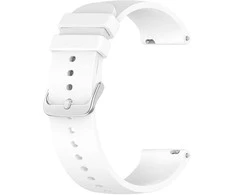 4Wrist Universalus silikoninis dirželis su sidabriniu užsegimu 22 mm - Baltas