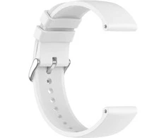 4Wrist Universalus silikoninis dirželis su sidabriniu užsegimu 20 mm - Baltas