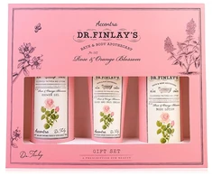 Accentra bath set DR. FINLAY`S in a gift box rose and oranžinis blossom, dušo želė 240ml, body lotion 190ml, hand and nail cream 60ml