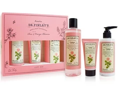 Accentra bath set DR. FINLAY`S in a gift box rose and oranžinis blossom, dušo želė 240ml, body lotion 190ml, hand and nail cream 60ml