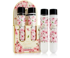 Accentra bath set ESSENTIAL BOTANICS cherry blossom tube in a gift box, dušo želė 60ml, body lotion 60ml