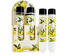 Accentra bath set ESSENTIAL BOTANICS lemon and bergamot tubes in a gift box, dušo želė 60ml, body lotion 60ml