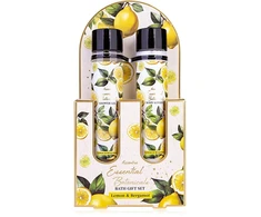 Accentra bath set ESSENTIAL BOTANICS lemon and bergamot tubes in a gift box, dušo želė 60ml, body lotion 60ml