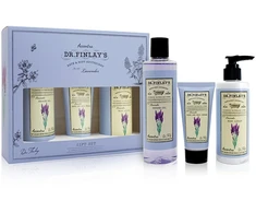 Accentra Lavender DR. FINLAY`S bath care gift set in a lavender gift box, dušo želė 240ml, body lotion 190ml, hand and nail cream 60ml, 3 fragrances