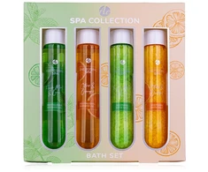 Accentra SPA COLLECTION vonios rinkinys dovanų dėžutėje (zkumavky) su 2 x 60 ml dušo želė, 2 x 80 g vonios druskos, 2 kvapais / spalvomis: citrusinių vaisių ir apelsinų, mėtų ir laimo, VE 6/12
