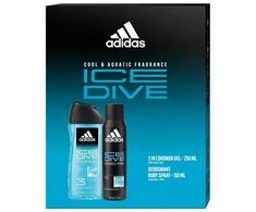 Adidas Ice Dive - deodorant ve spreji 150 ml + 3v1 sprchový gel 250 ml