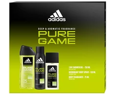 Adidas Pure Game - deodorant s rozprašovačem 75 ml + deodorant ve spreji 150 ml + sprchový gel 250 ml