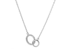 Again Jewelry Vėlgi juvelyrikos mada Sidabrinis karoliai susieti žiedai AJNA0024