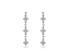 Again Jewelry Gražūs kabantys sidabriniai auskarai su skaidriais cirkoniais AJNS0019