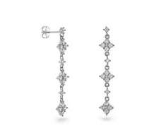 Again Jewelry Gražūs kabantys sidabriniai auskarai su skaidriais cirkoniais AJNS0019