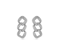 Again Jewelry Kabantys sidabriniai auskarai su kubiniu cirkoniu AJNS0058