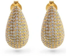 Again Jewelry Auksuoti auskarai su kubiniu cirkoniu Tear Drop AJNS0060