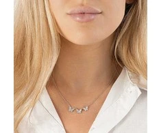 Again Jewelry Delicate sidabrinis pakabukas with butterflies AJNA0023
