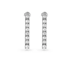 Again Jewelry Elegantiški sidabriniai kabantys auskarai su cirkoniais AJNS0001
