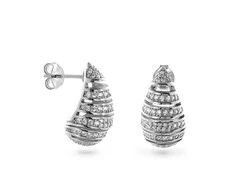 Again Jewelry Madingi sidabriniai auskarai su kubiniu cirkoniu Tear Drop AJNS0054