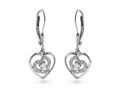 Again Jewelry Širdelės formos kabantys auskarai su kubiniu cirkoniu AJNS0067