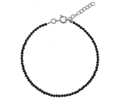 Again Jewelry Juodų špinelio karoliukų apyrankė AJKNR010
