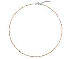 Again Jewelry Oranžinis Mėnulio akmens karoliukais papuoštas karoliai AJKNA001