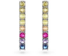 Again Jewelry Žaismingi kabantys auskarai su spalvotais kubiniais cirkoniais AJNS0041