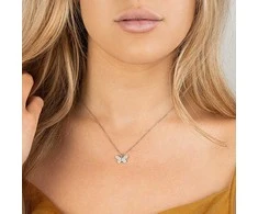 Again Jewelry Vėl papuošalai Sidabrinis drugelių karoliai AJNA0005 (grandinė, pakabukas)