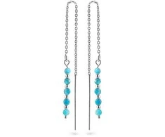 Again Jewelry Sidabrinis chain earrings with apatite AJKNS001