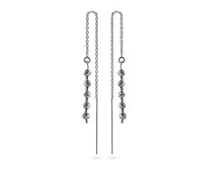 Again Jewelry Sidabriniai grandinėlės auskarai su hematitu AJKNS006