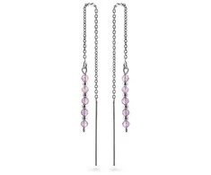 Again Jewelry Sidabriniai grandinėlės auskarai su ametistu AJKNS004