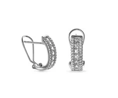Again Jewelry Sidabriniai žiediniai auskarai su kubiniu cirkoniu AJNS0002