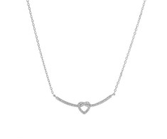 Again Jewelry Vėl papuošalai Sidabrinis pakabukas su spindinčia širdele AJNA0006