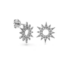 Again Jewelry Sidabriniai saulės auskarai su kubiniu cirkoniu AJNS0027