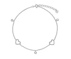Again Jewelry Žavinga sidabrino kojų apyrankė su širdelėmis AJNH0004