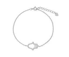Again Jewelry Vėl papuošalai populiari Sidabrinis Hamsa apyrankė - Fatimos ranka AJNR0014