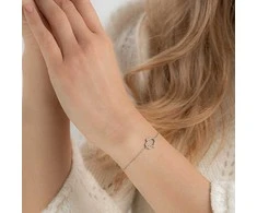 Again Jewelry Vėl papuošalai populiari Sidabrinis Hamsa apyrankė - Fatimos ranka AJNR0014