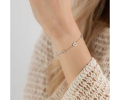 Again Jewelry Vėl Juvelyrika Sidabrinis apyrankė su širdelėmis AJNR0005