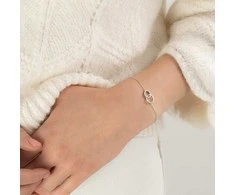 Again Jewelry Vėl Juvelyrinė Sidabrinis apyrankė su susietais žiedais AJNR0003